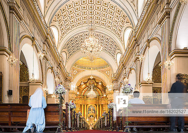 Cathedral interior  Lima  Peru  South America