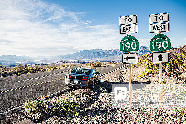 Direction signs, Death Valley, California, USA