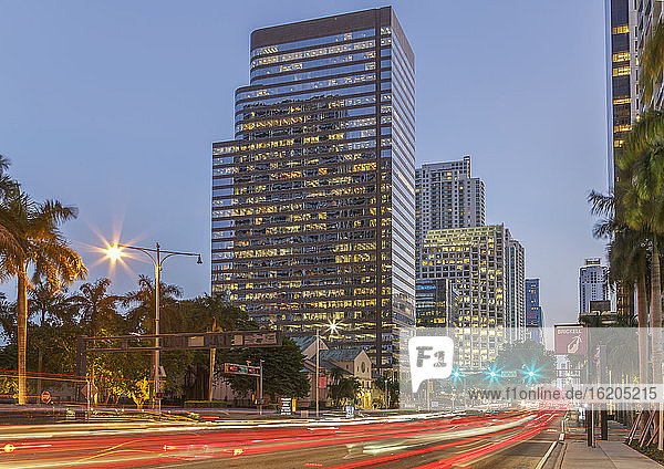 Building on Biscayne Boulevard  downtown Miami  Florida  USA