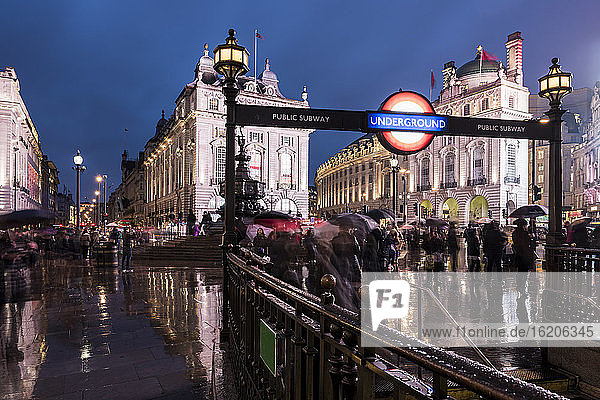 Piccadilly Circus bei Nacht  London  England  UK