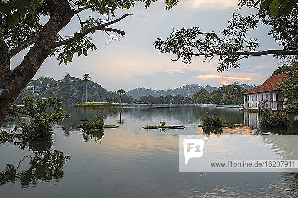 Kandy Lake  Kandy  UNESCO World Heritage Site  Central Province  Sri Lanka  Asia