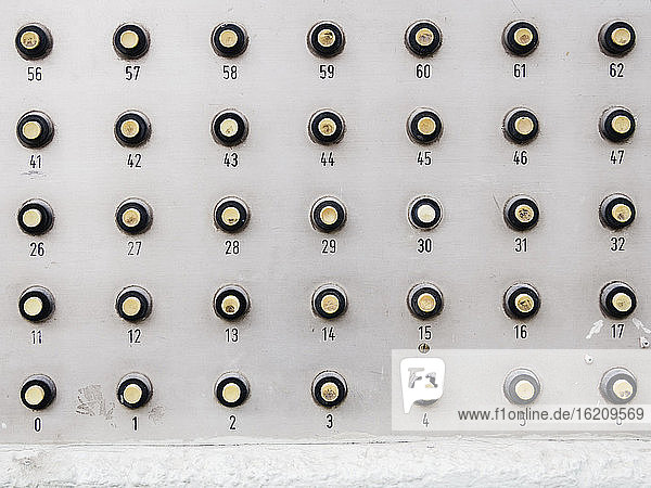 Germany  Munich  Doorbell panel  close up