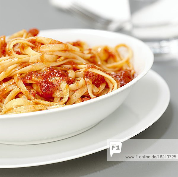 Pasta with tomato sauce  close-up