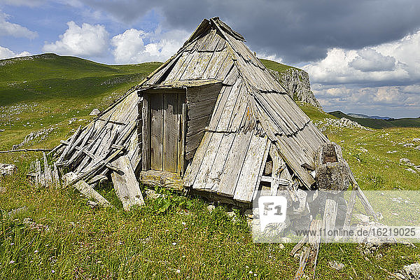 Montenegro  View of Shepherd hut at Durmitor National Park