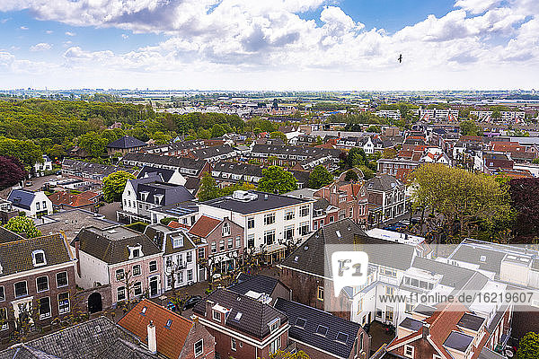 Niederlande  Südholland  Noordwijk  Luftaufnahme von Stadthäusern