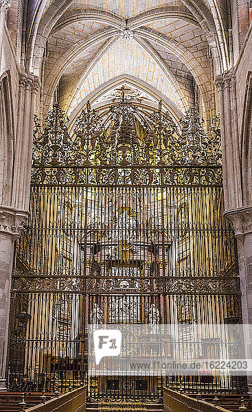 Spanien  Autonome Gemeinschaft Kastilien-La Mancha  Cuenca  dekoratives Gitter in der Kathedrale Sankt Maria und Sankt Julian (12. - 18. Jahrhundert) (UNESCO-Welterbe) (Schönstes Dorf Spaniens)