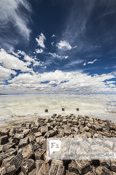 Salar de Uyuni  die grösste Salzfläche der Welt  während der Regenzeit (Dezember-Februar); Abteilung Potosi  Bolivien