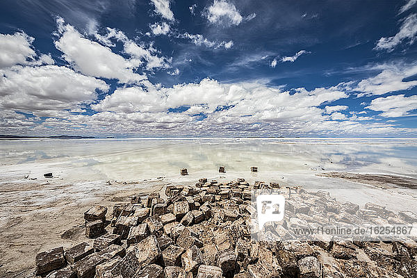 Salar de Uyuni  die grösste Salzfläche der Welt  während der Regenzeit (Dezember-Februar); Abteilung Potosi  Bolivien