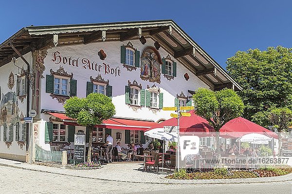 Hotel Alte Post, Oberammergau, Werdenfelser Land, Oberbayern, Deutschland, Europa