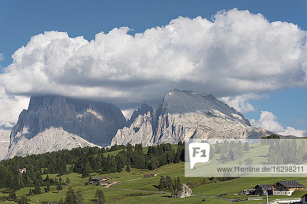 Italien  Südtirol  Seiseralm  Plattkofel und Langkofel