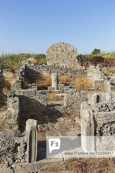 Türkei  Side  Ruinen der antiken Peristyl-Villen