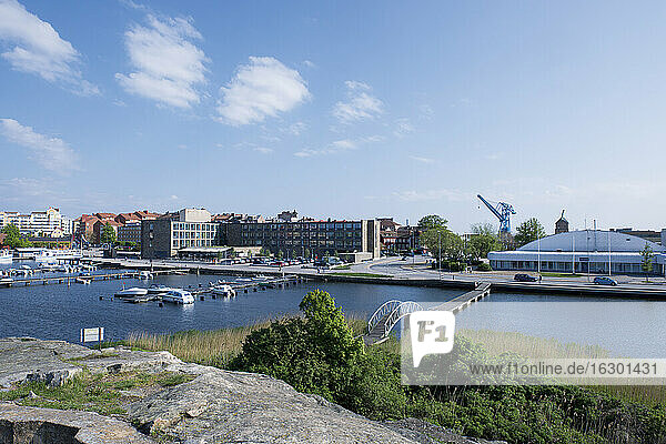 Schweden  Karlskrona  Blick auf das Gewerbegebiet