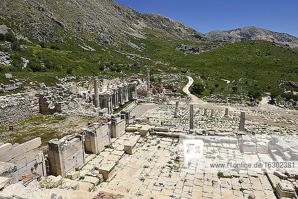 Turkey  Antalya Province  Pisidia  View of reconstructed Heroon at archaeological site of Sagalassos