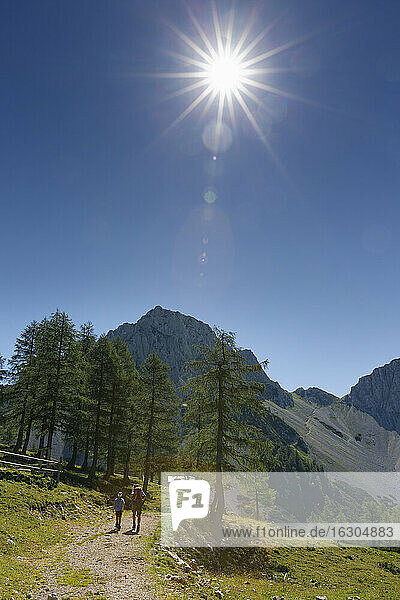 Austria  Carinthia   Karawanks  Feistritz at Rosental  hikers