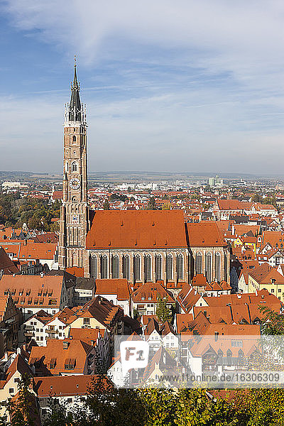 Deutschland  Bayern  Landshut  Stadtbild mit St. Martinskirche