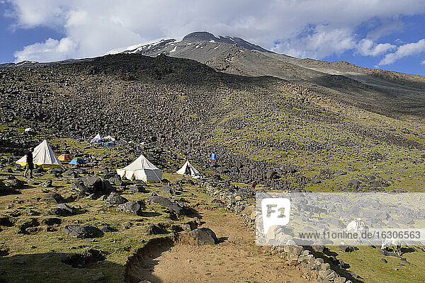 Turkey  Eastern Anatolia  Agri province  Mount Ararat National Park  Tent camp at Ararat base camp