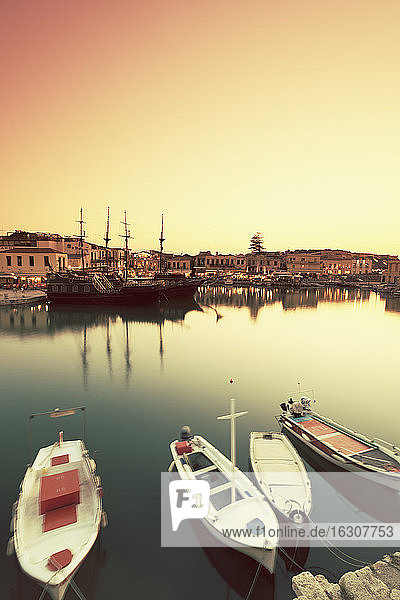 Greece  Crete  Rethymno  boats in harbor