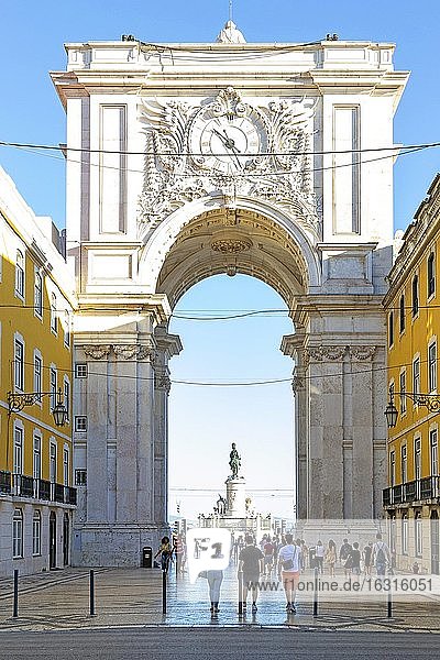Triumphbogen Arco da Rua Augusta  Lissabon  Portugal  Europa