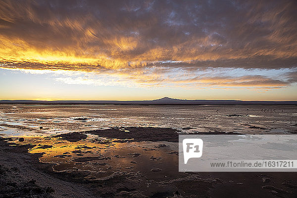 Sonnenuntergang am Llano de Solaren  Nationalreservat Los Flamencos  Region Antofagasta  Chile  Südamerika