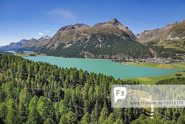 Silvaplanersee  Silvaplana  Inntal  Berninaalpen  Oberengadin  Engadin  Graubünden  Schweiz  Europa