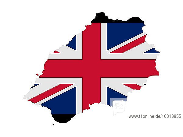 Flagge in Form des geografischen Landes  St. Helena  Ascension und Tristan da Cunha