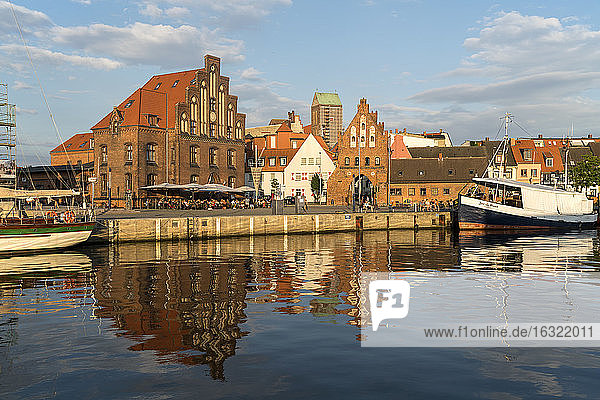 Germany  Wismar  historic Old Harbour  watergate and old customs house