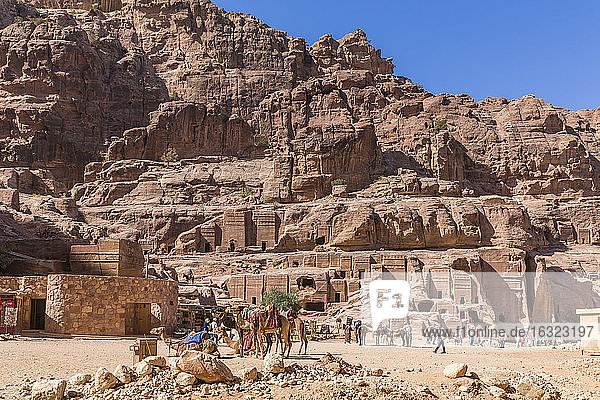 Jordan  Petra  view to rock-cut tombs