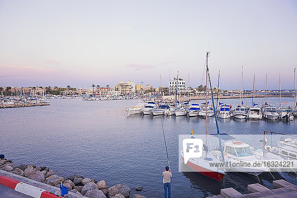 Spain  Balearic Islands  Majorca  Harbour  Portixol near Palma de Mallorca