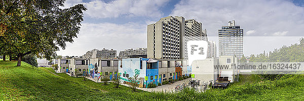 Germany  Bavaria  Munich  Panoramic view of the olympic village