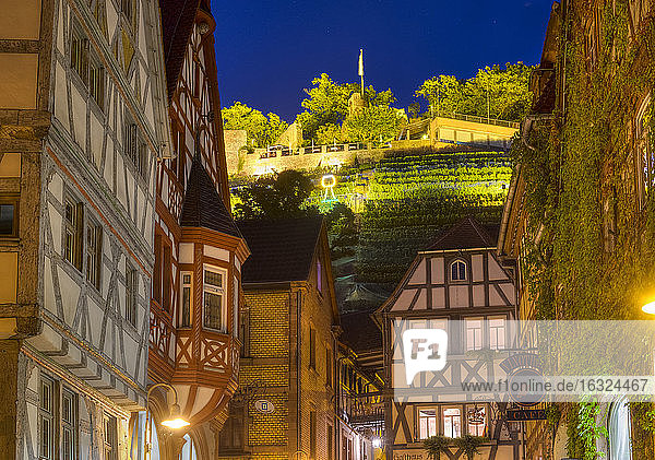 Germany  Bavaria  Klingenberg am Main  old town and castle ruin Clingenburg
