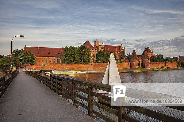 Poland Malbork Castle footbridge on Nogat River