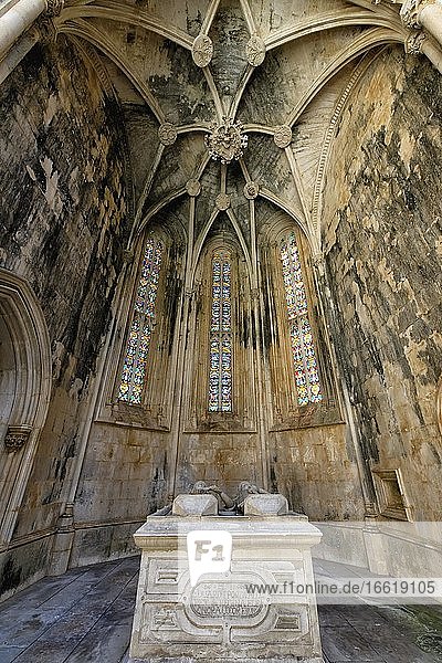 King Duarte and Queen Leonor de Aragon Grave Imperfect or Unfinished Chapels Dominican Monastery of Batalha or Saint Mary of the Victory Monastery Batalha Leiria district Portugal Europe