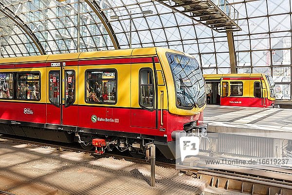S-Bahn Berlin Train S Bahn in the main station Hbf Berlin Germany Europe
