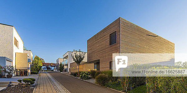 Germany  Baden-Wurttemberg  Esslingen  Energy efficient houses in modern suburb