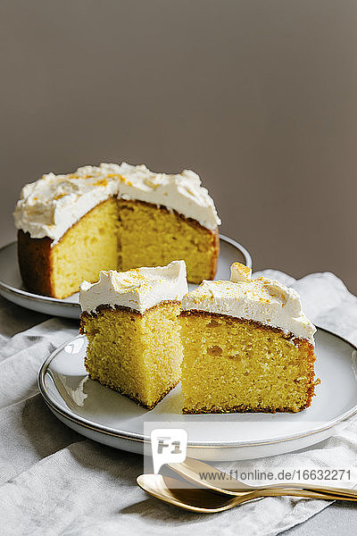 Single-layer turmeric cake with classic cream-cheese frosting