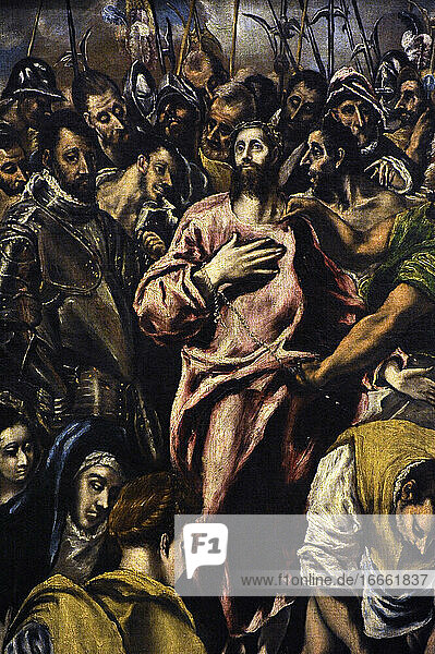 El Greco (1541-1614). Kretischer Maler. Jesus Christus  der sein Gewand ablegt. Ausschnitt. Nationalgalerie. Oslo. Norwegen.