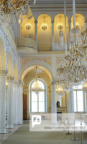 Das Staatliche Eremitage-Museum. Der Pavillonsaal. Innenraum. Detail. Sankt Petersburg. Russland.