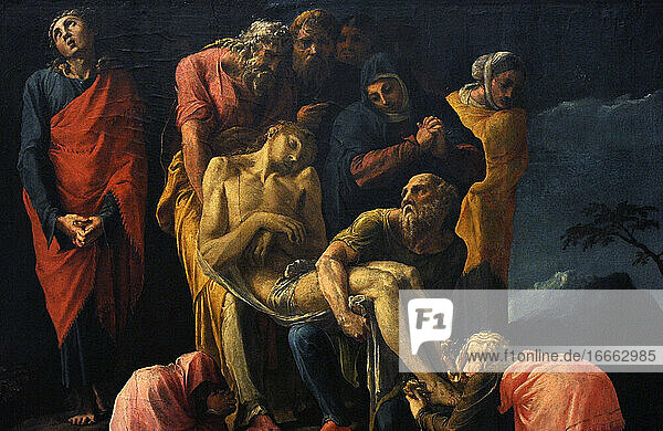 Polidoro da Caravaggio (ca. 1499-1543). Italienischer Maler. Transport von Christus zum Grab  ca.1527. Nationalmuseum von Capodimonte. Neapel. Italien.