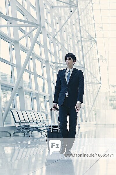 Japanese businessman at the airport