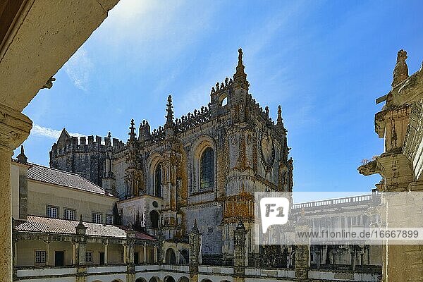 Convent Church with Manueline Window or Janela do Capitulo symbolizing the Tree of Life Castle and Convent of the Order of Christ Tomar Santarem district Portugal Europe