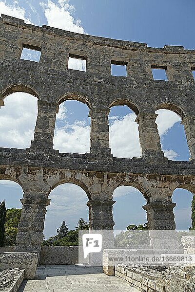 In the amphitheater Pula Istria Croatia Europe