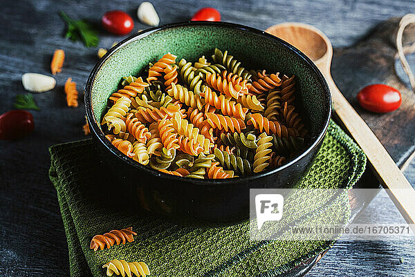 homemade pasta and tomatoes food photography