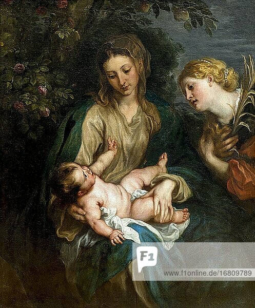 Jungfrau und Kind mit der Heiligen Katharina von Alexandria  Anthony van Dyck  um 1630  Metropolitan Museum of Art  Manhattan  New York City  USA  Nordamerika.