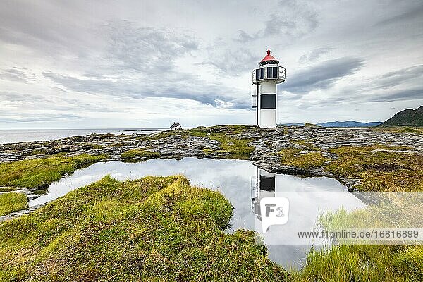 Lighthouse on the island of Andoya  Vesterålen  Nordland  Nord-Norge  Norway  Europe