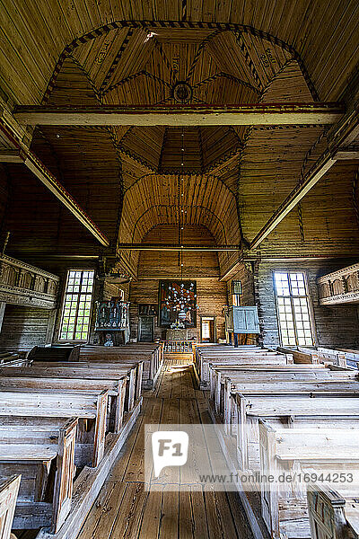 Innenraum von Petaejeveden (Alte Kirche von Petajavesi)  Petajavesi  UNESCO-Weltkulturerbe  Finnland  Europa