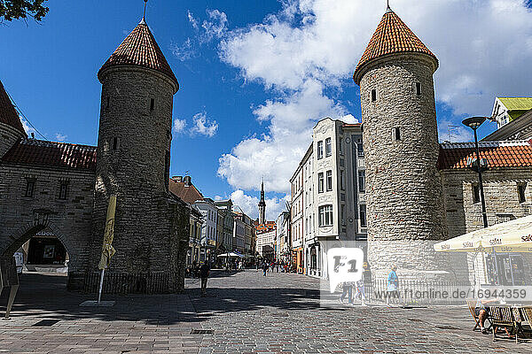 Viru Gate  Old Town of Tallinn  UNESCO World Heritage Site  Estonia  Europe