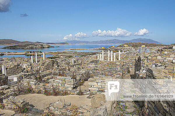 Delos  UNESCO World Heritage Site  near Mykonos  Cyclades  Greek Islands  Greece  Europe