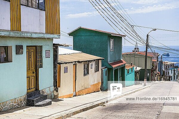 Bunte Häuser  Valparaiso  Provinz Valparaiso  Chile
