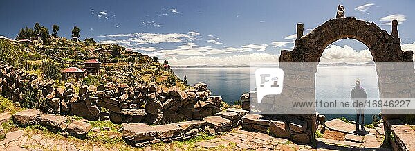 Inka-Ruinen  Insel Taquile  Titicacasee  Peru
