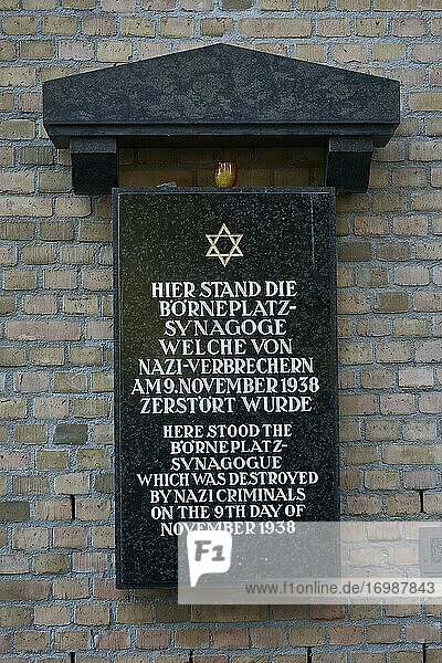 Gedenktafel  Börneplatz-Synagoge  Börneplatz  Frankfurt am Mein  Hessen  Deutschland  Europa